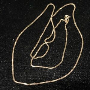 Vintage 24” 1mm box link Chain marked Italy 925 Necklace